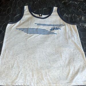 Men’s Navy/White Boats Muscle Tank Top - Size L
